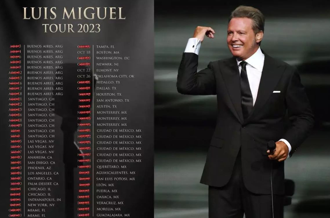 Luis Miguel presume sold out en 59 de 62 conciertos anunciados