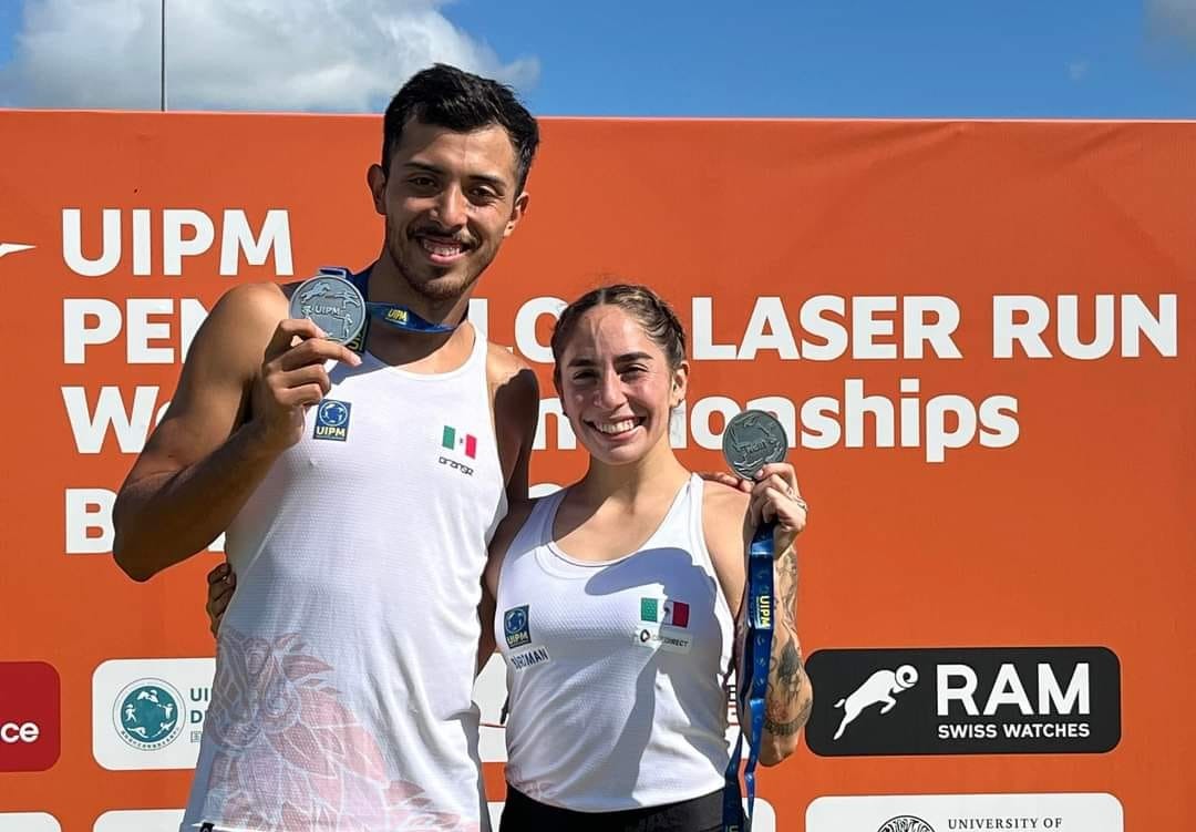 Pentatletas aztecas obtienen medalla de plata en Mundial de Láser Run