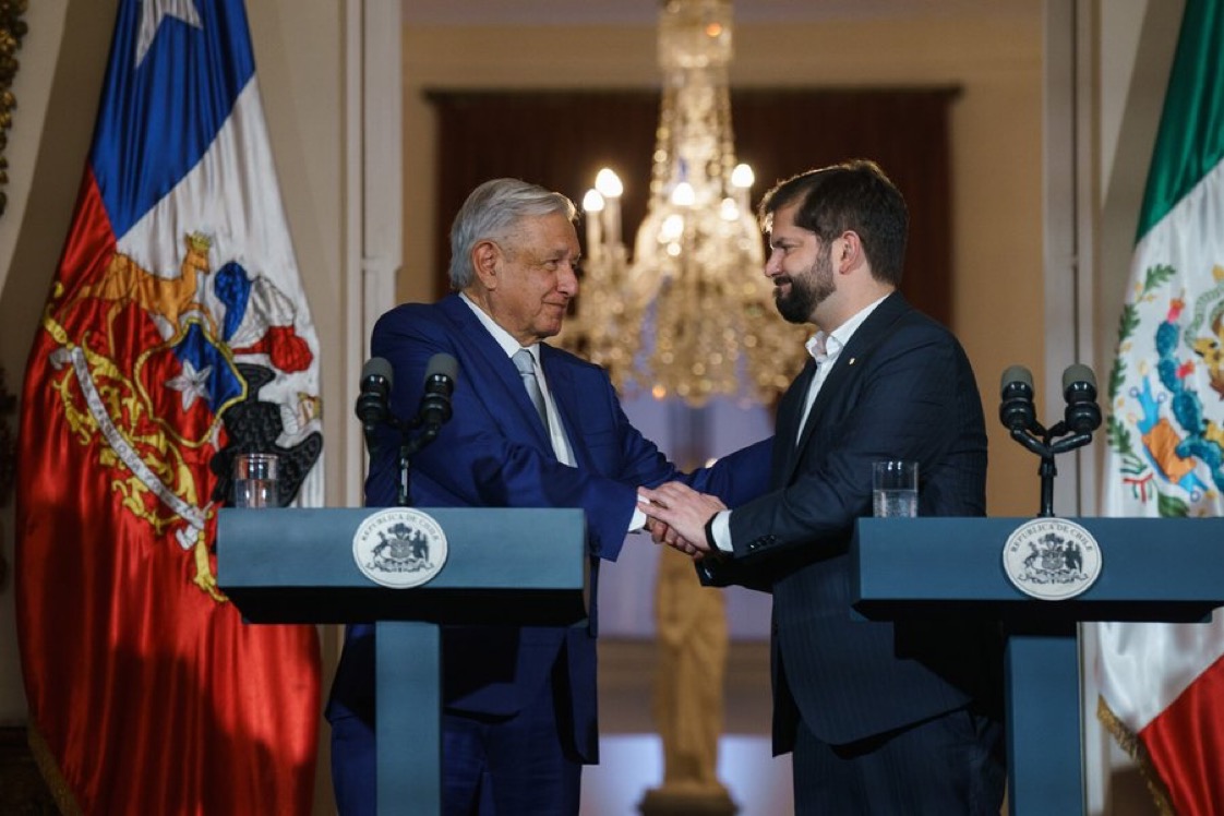 El presidente Andrés Manuel López inicia su visita a Chile