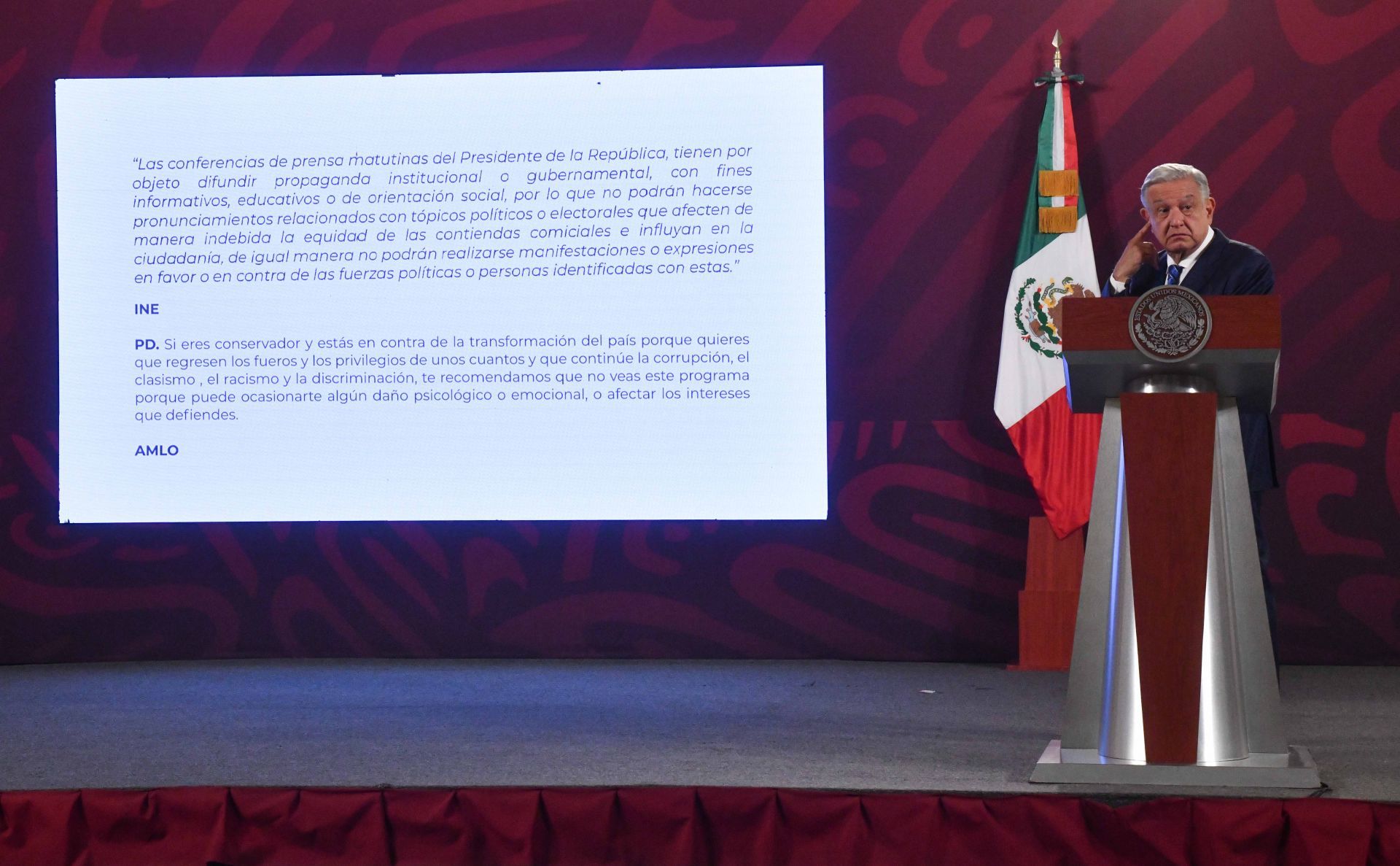 AMLO retira posdata de mañanera dedicada a conservadores