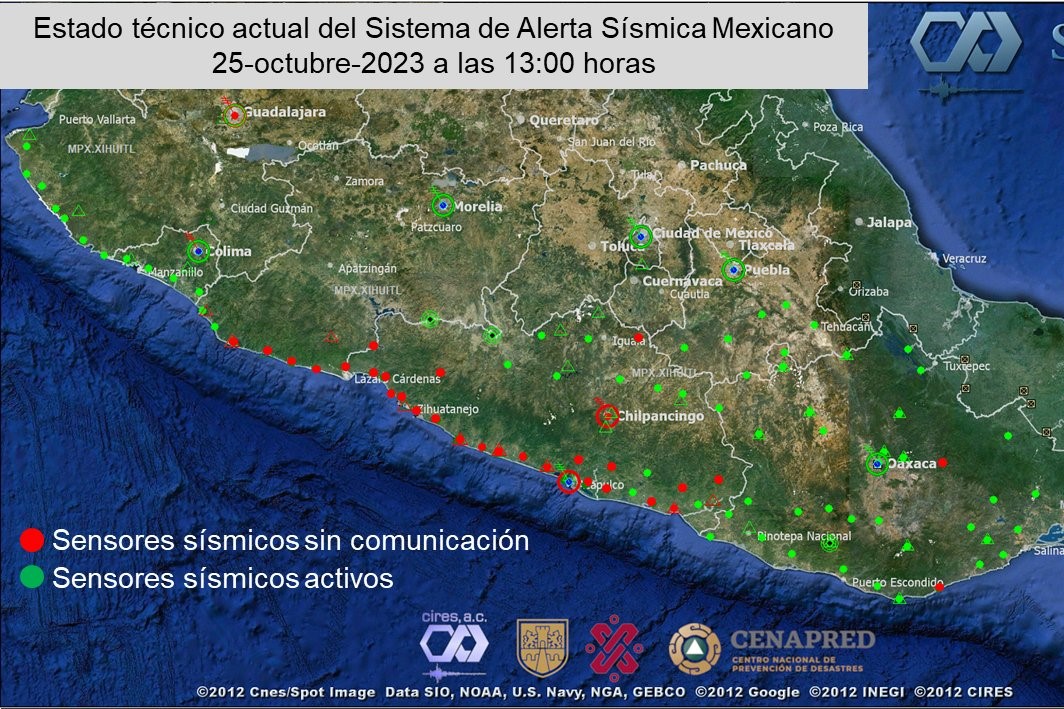 Huracán Otis desactiva sensores de la alerta sísmica