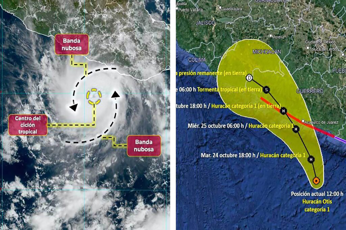 ¡Peligro máximo! Otis tocará tierra como huracán de categoría 5, suspenden clases y cierran puertos