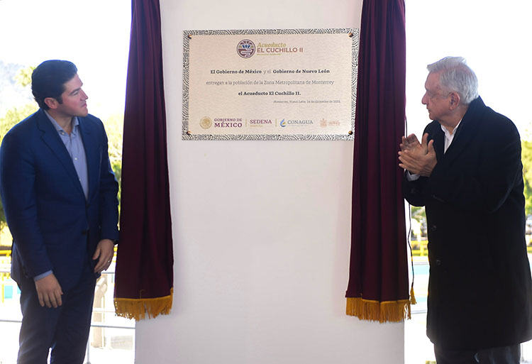 Encabeza AMLO inauguración del acueducto El Cuchillo II