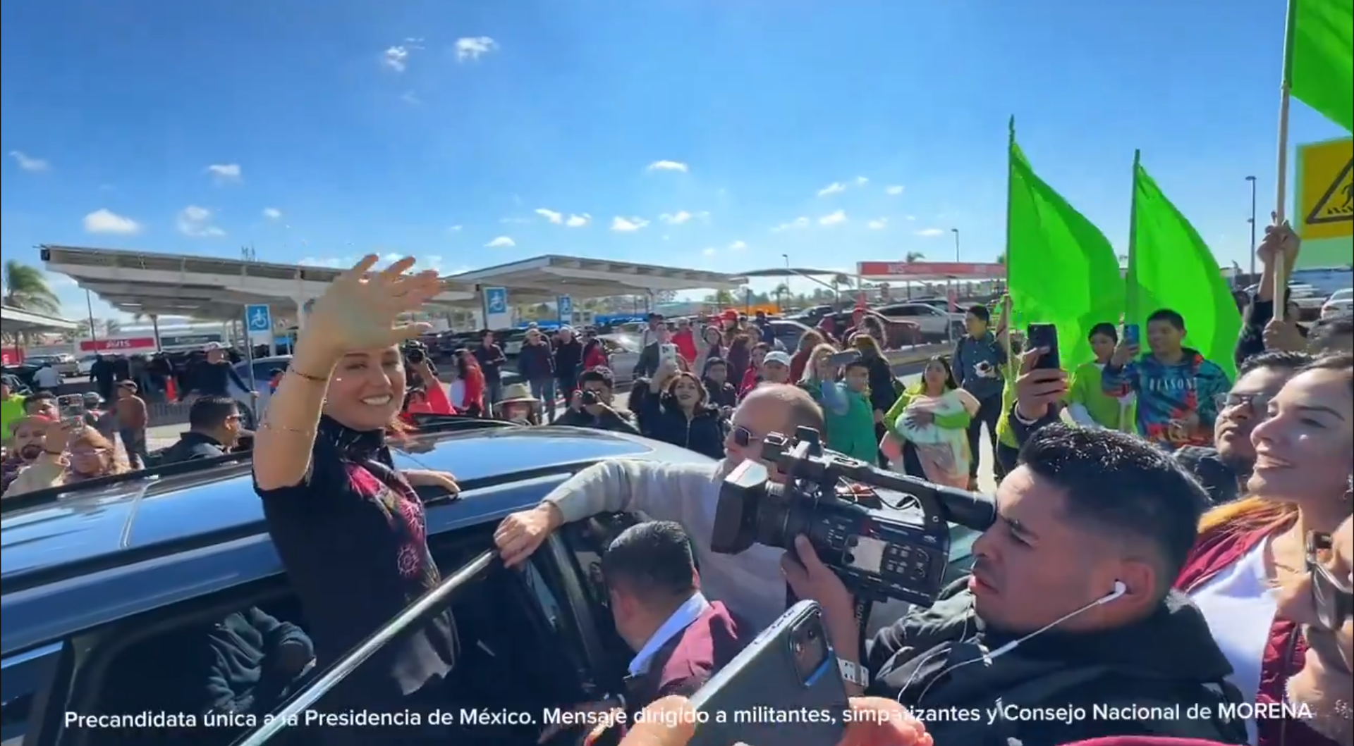 Le dan calurosa bienvenida a Claudia en Aguascalientes