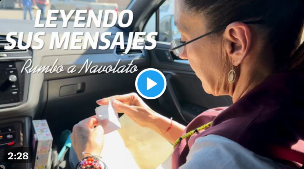 Claudia Sheinbaum lee cartas de sus seguidores