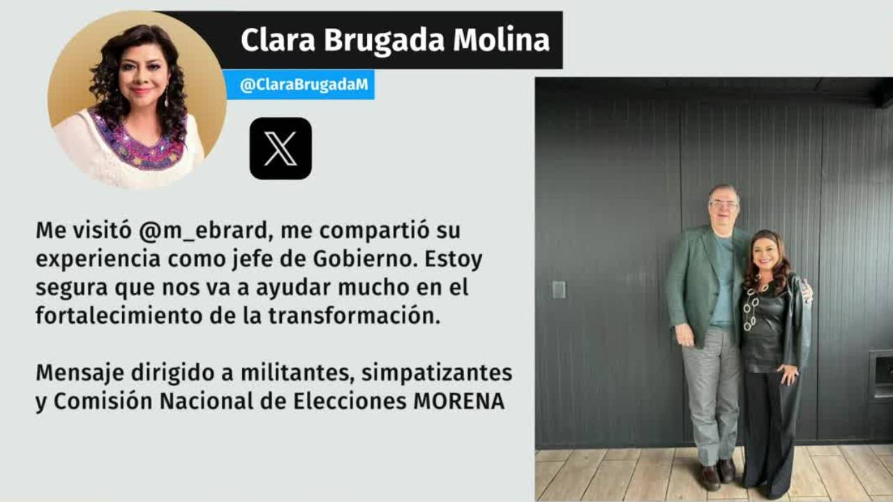 Ebrard reapareció en reunión con Clara Brugada
