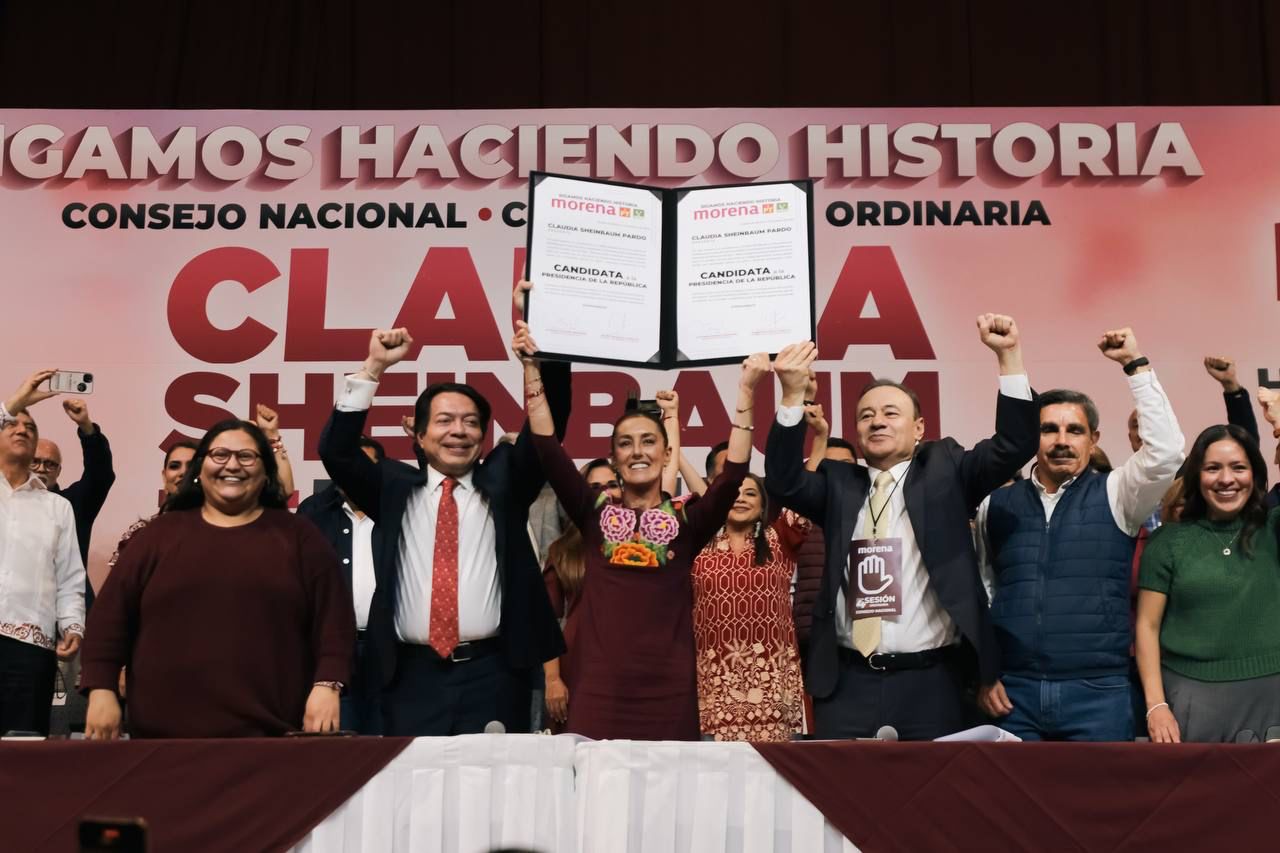 Por unanimidad, el consejo nacional de Morena declara a Claudia Sheinbaum candidata a la presidencia de México