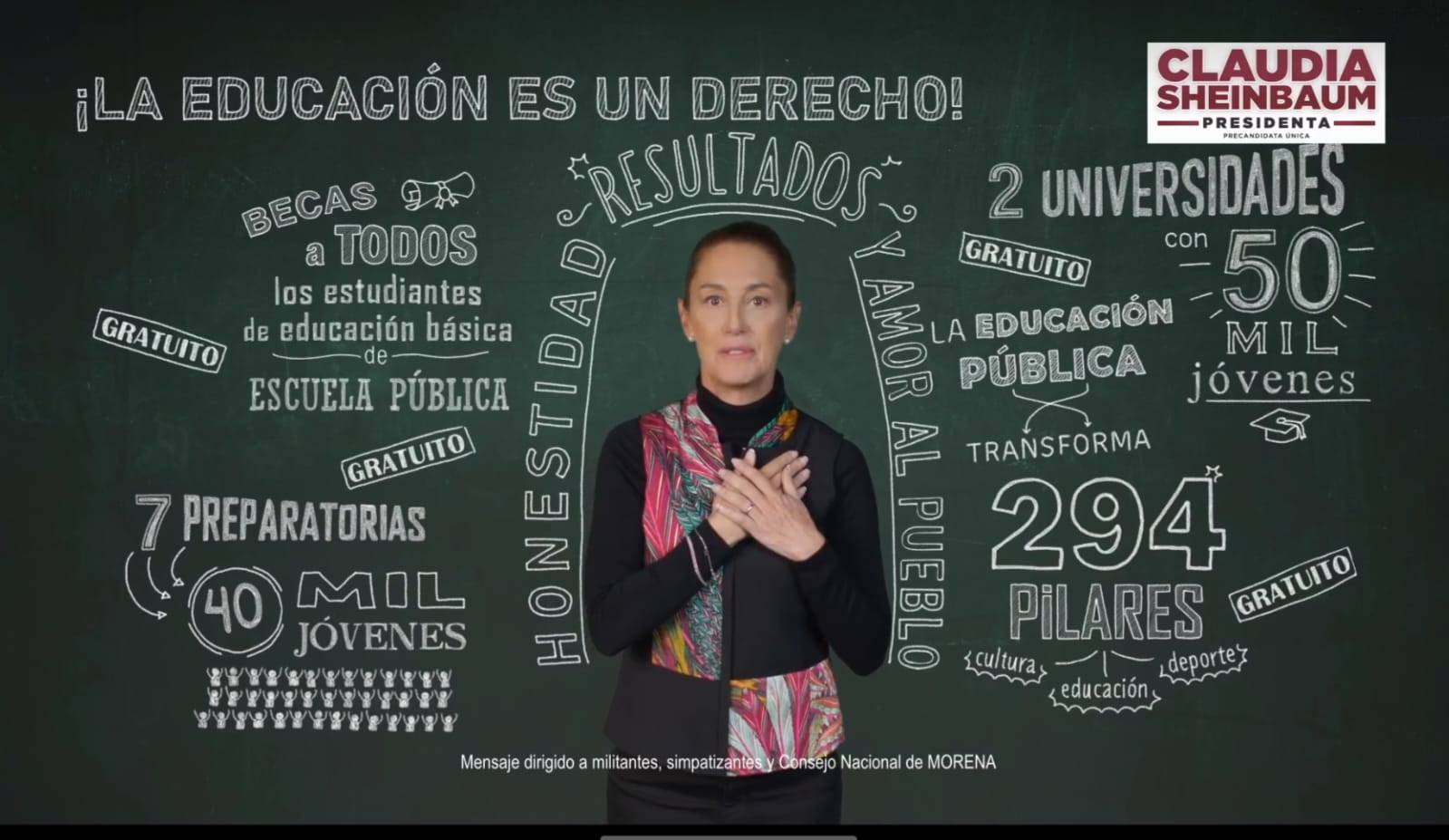Se compromete Claudia Sheinbaum a seguir apoyando la educación pública