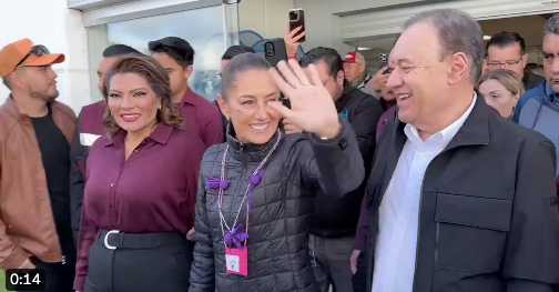 Claudia Sheinbaum llega a Sonora; la recibe el gobernador
