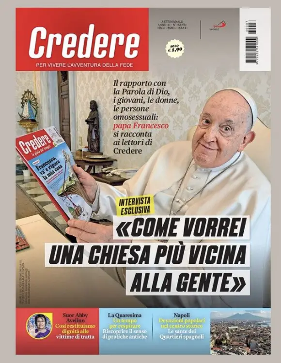 La portada de la revista católica Credere, a la cual el papa Francisco cedió la entrevista