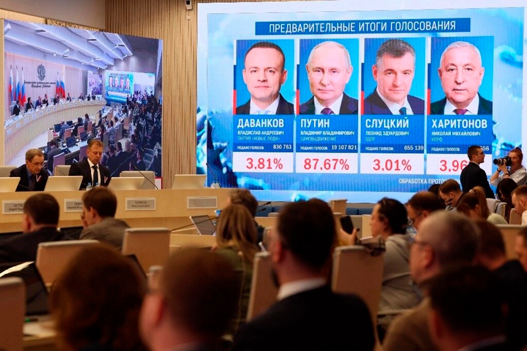 Triunfo abrumador de Putin en elección presidencial rusa con 87.97% de los votos