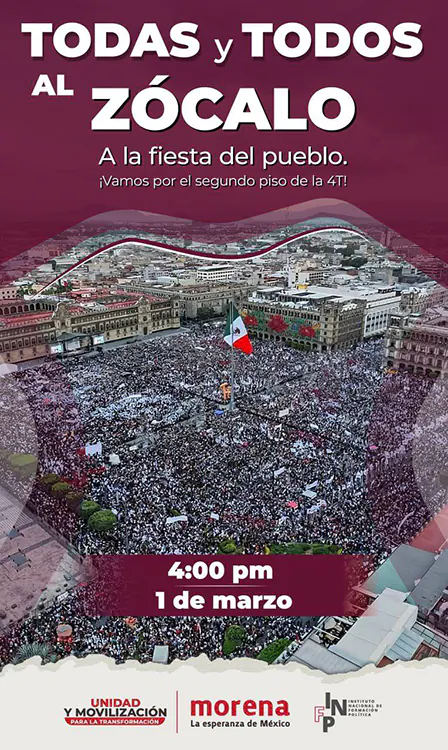 La campaña de Claudia Sheinbaum iniciará este 1 de marzo, en el Zócalo de la CDMX, a las 16:00 horas