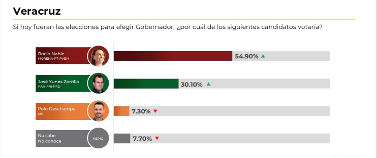 Rocío Nahle arrasa en preferencias por la gubernatura de Veracruz