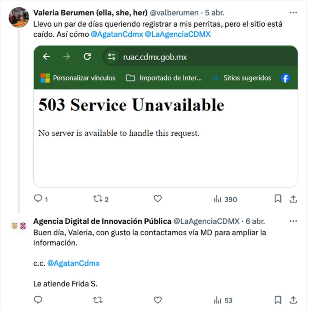 El CURP para mascotas no funciona, la página se cayó y las autoridades no dan información sobre cuándo podrá utilizarse nuevamente.