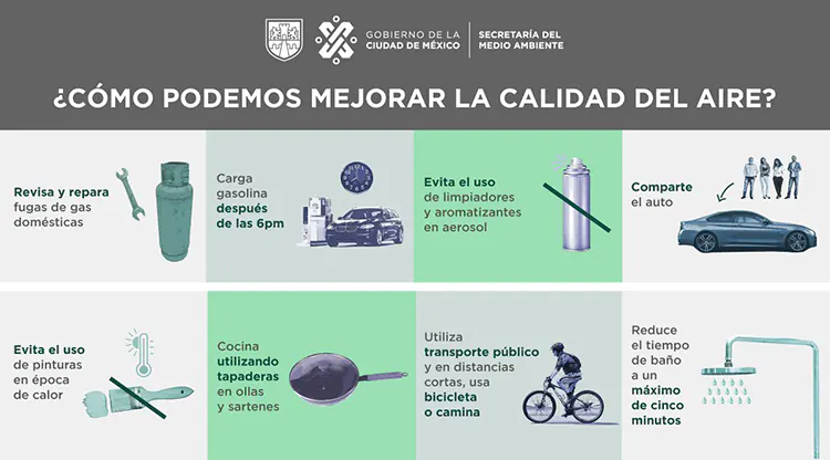 Ante la contingencia ambiental, la Secretaría del Medio Ambiente de la CDMX emite consejos para contaminar menos