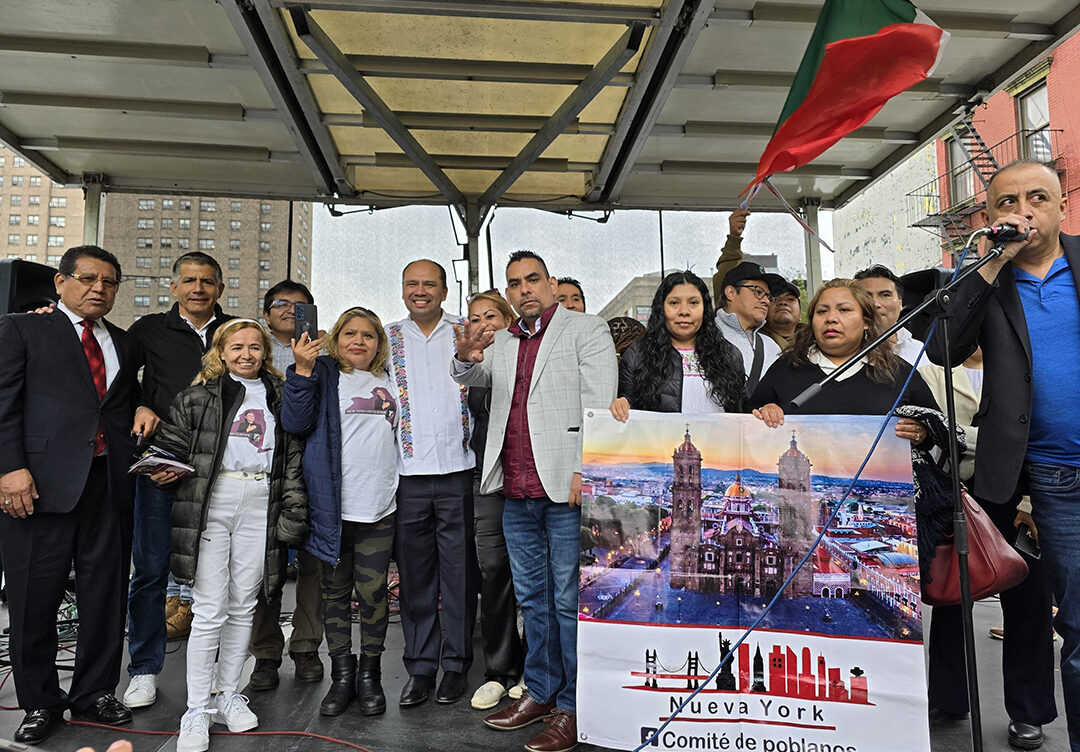 Comunidad migrante de Puebla en Nueva York expresa su apoyo a Armenta, en el marco del 5 de Mayo