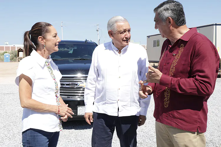 Supervisan AMLO y Sheinbaum avance de nueva sede de Aduanas en Tamaulipas