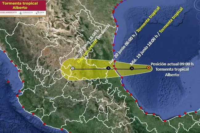 Tormenta tropical Alberto se forma en el golfo de México
