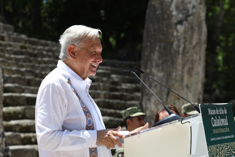 AMLO inaugura Museo de Sitio de Calakmul en Campeche