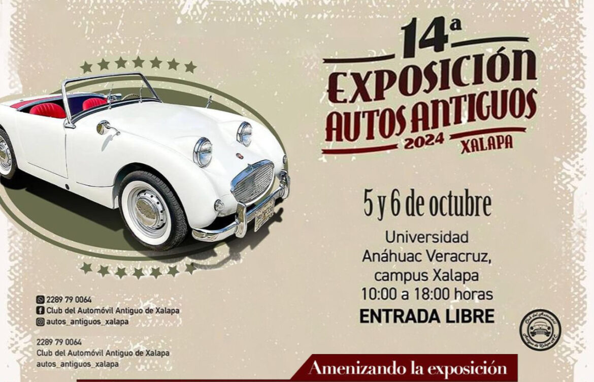 Elenco cultural, este domingo en la 14ª Expo de Autos Antiguos de Xalapa