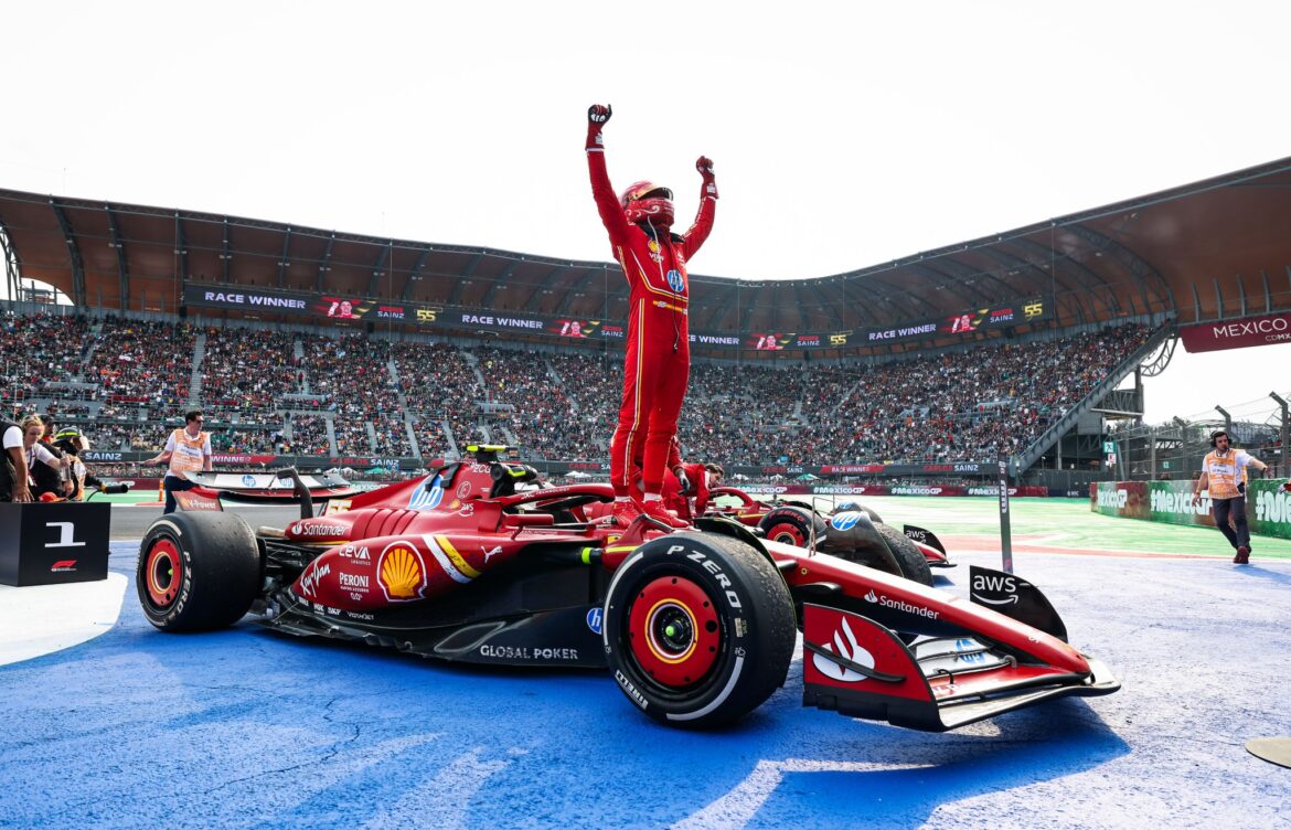 Carlos Sainz se llevó el GP México y Ferrari volvió a ganar en México, tras 34 años