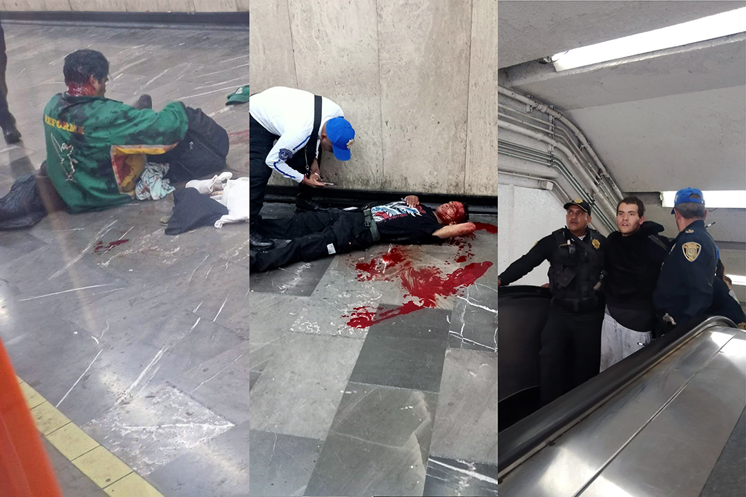 Individuo apuñaló a varias personas en el Metro Tacubaya y se arrojó a las vías