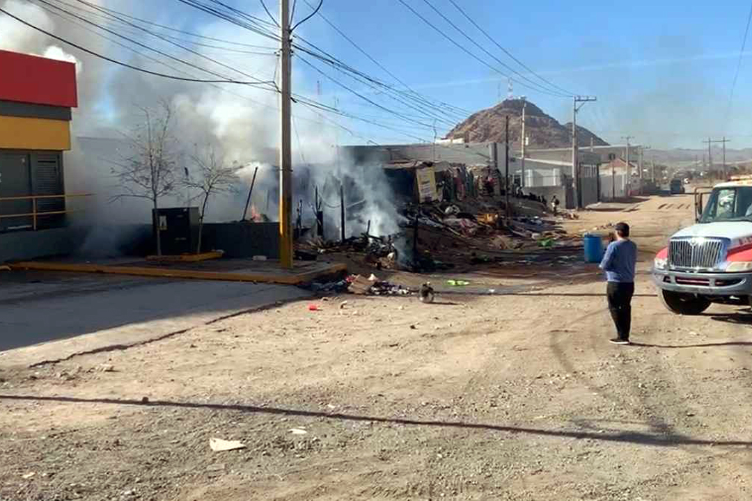 Se incendia campamento migrante en Chihuahua, reporta INM