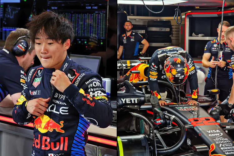 Yuki Tsunoda se sube al RB20 de Red Bull en postemporada: ¿Adiós, Checo?