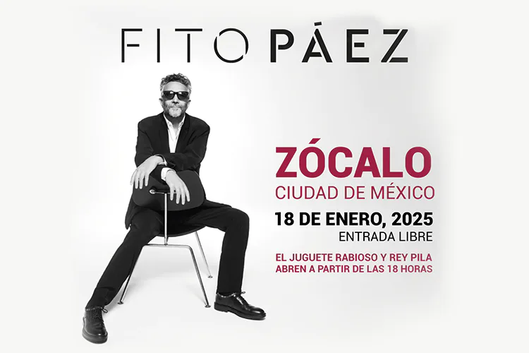 Fito Páez recibe bienvenida de Sheinbaum por su concierto gratuito en el Zócalo