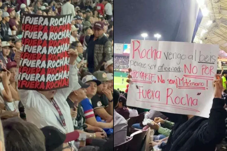 “¡Fuera Rocha”, gritan en partido de Tomateros vs. Charros