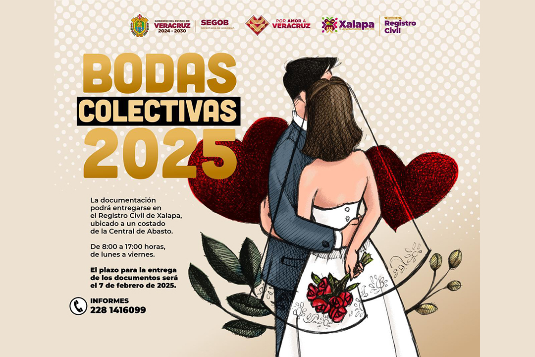 Convoca Ayuntamiento de Xalapa a Bodas colectivas 2025