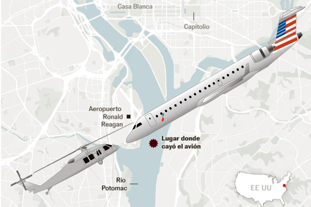 Helicóptero Black Hawk volaba fuera de altitud permitida antes de la colisión en Washington