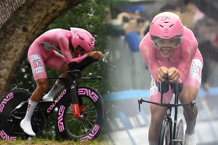 Isaac del Toro conserva “maglia rosa” en el Giro de Italia pese a contrarreloj bajo lluvia