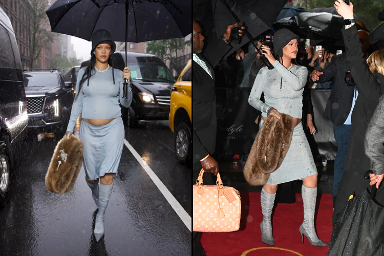 Rihanna anuncia su tercer embarazo en la alfombra del Met Gala 2025