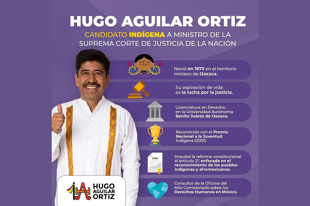 Mixteco Hugo Aguilar encabeza rumbo a la SCJN