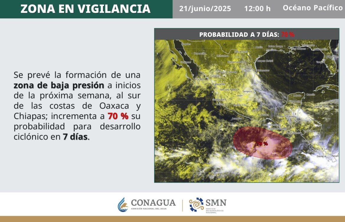 SMN prevé ciclón en próximos siete días