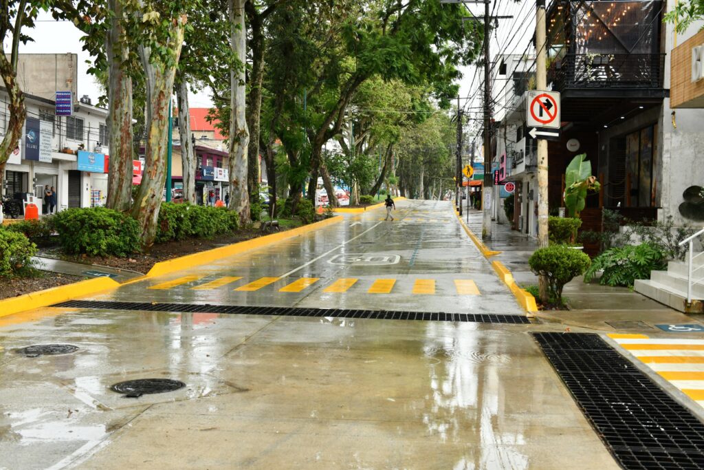 Este martes se abrió al tránsito la avenida Araucarias en el tramo de la calle Tepic a Tapachula, como parte del proceso constructivo programado para esta obra de pavimentación integral.