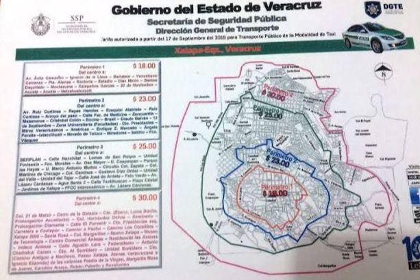 Confirman tarifas oficiales de taxis por perímetros