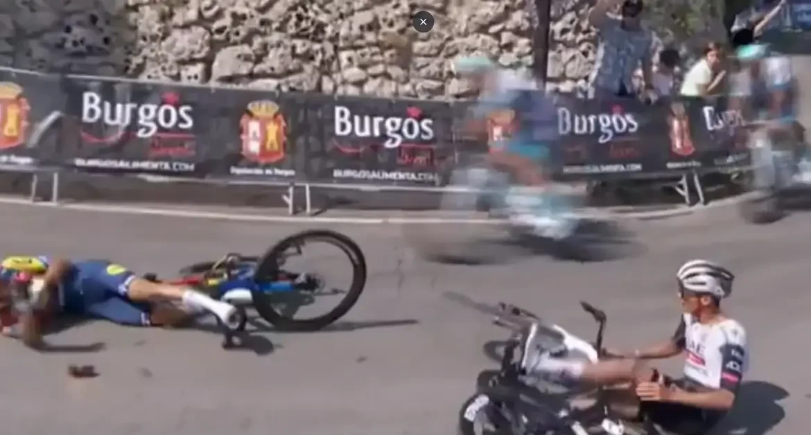 Isaac del Toro sufre caída en la primera etapa de la Vuelta a Burgos
