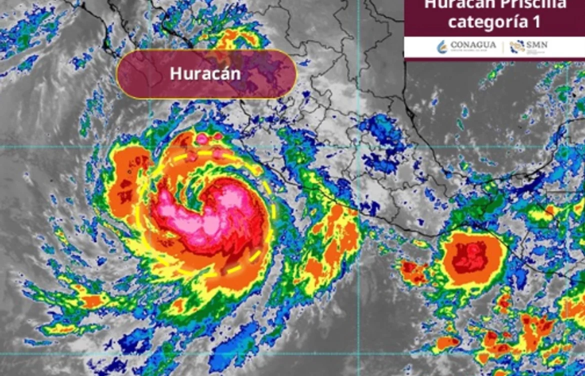 “Priscilla” provocará lluvias intensas en Colima, sur de Jalisco y costas de Michoacán y Guerrero